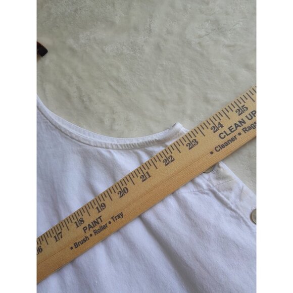 Habitat Size XL Linen Blend Coquette Minimalist Vacation Summer Blouse White - Picture 7 of 7